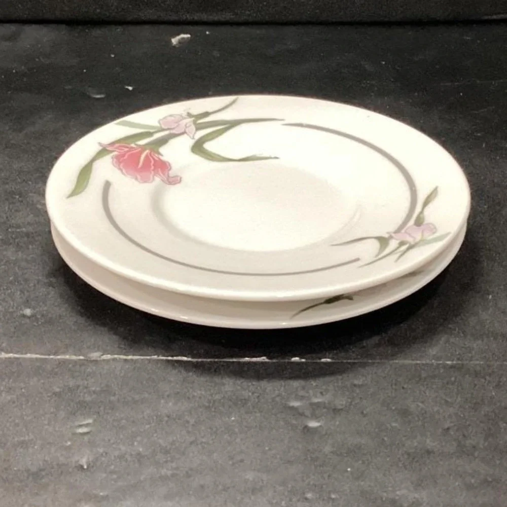 Artland Collection Rhine China Pearl Saucers, Set Of 2 Vintage Floral Dinnerware